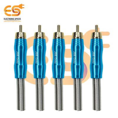 3.5mm TRS Metal Male Audio Plug RCA Jack Connector with Spring Pack of 5